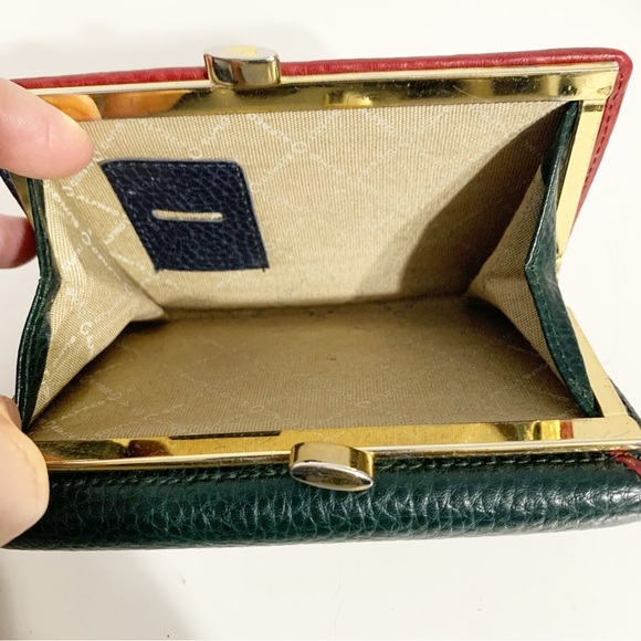 Vintage Alfred Sung Tri-Color Leather Wallet Flap with Snap Closure Change Purse - Picture 7 of 13